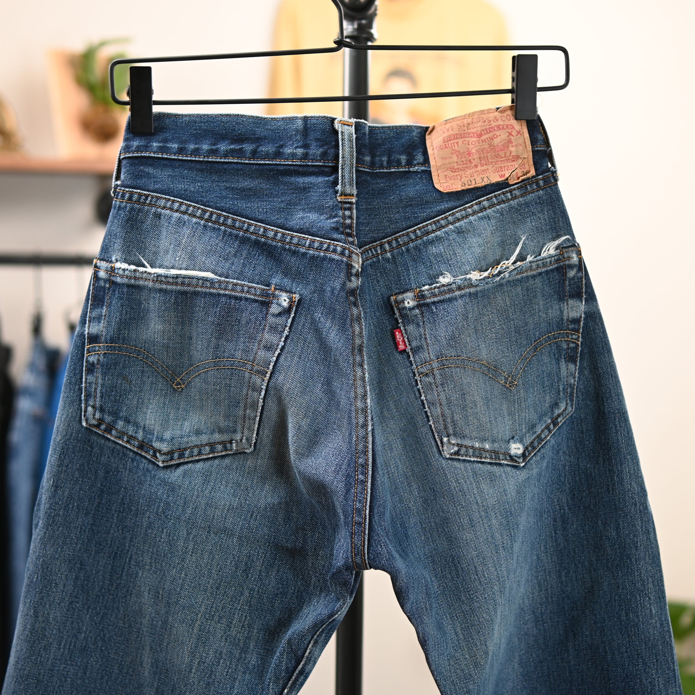 Size 35 Vintage LVC Levi's 501xx Big E Cut off Jeans 