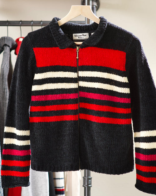 Y2K Striped Chenille Sweater by Reference Point